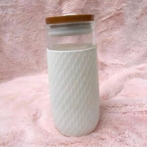 Ello Devon Glass Tumbler Gray Silicone 18 oz Water Bottle BPA Free MISSING STRAW